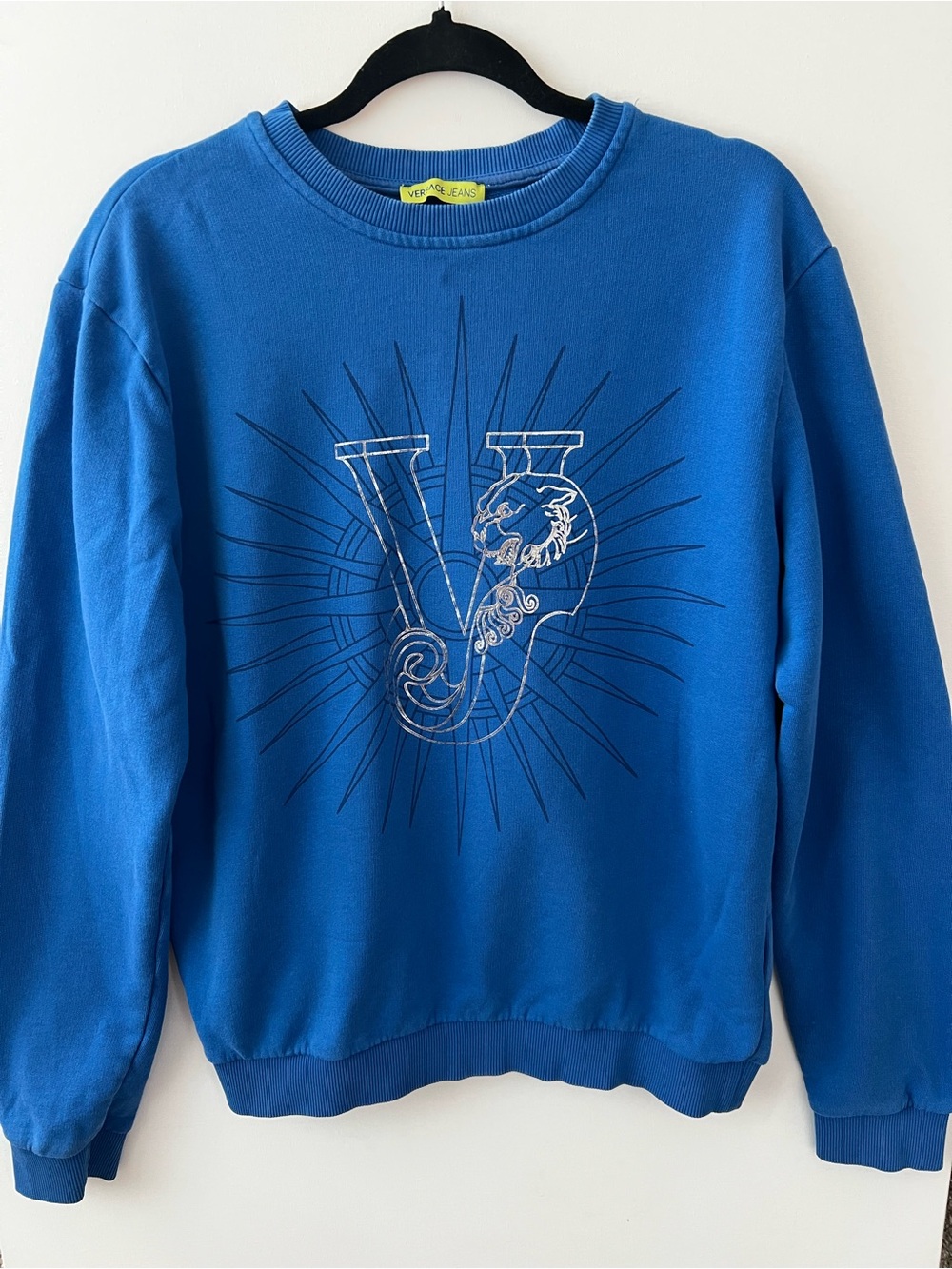 Versace Jeans Collection Royal Blue Logo Crewneck Sweater